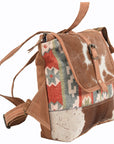 OHLAY KB103 Backpack Upcycled Canvas Hair-On Genuine Leather women bag western handbag purse