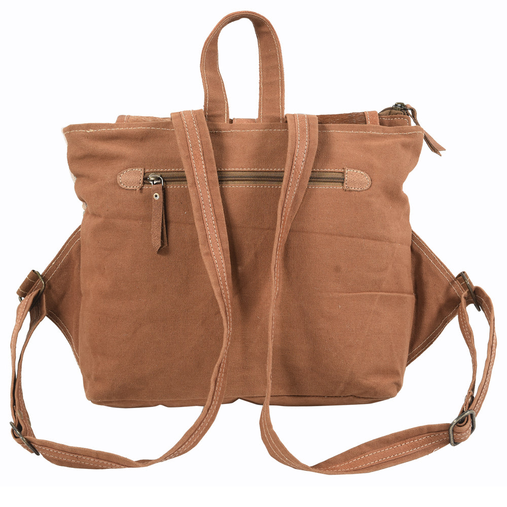 OHLAY KB103 Backpack Upcycled Canvas Hair-On Genuine Leather women bag western handbag purse