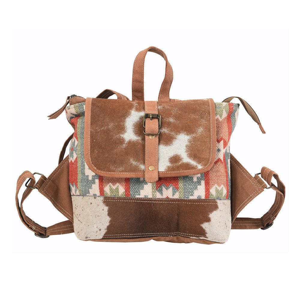 OHLAY KB103 Backpack Upcycled Canvas Hair-On Genuine Leather women bag western handbag purse