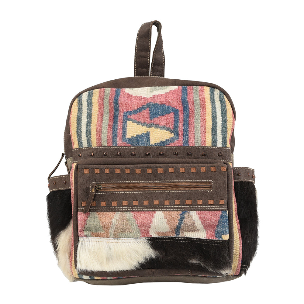OHLAY KB105 Backpack Upcycled Canvas Hair-On Genuine Leather women bag western handbag purse