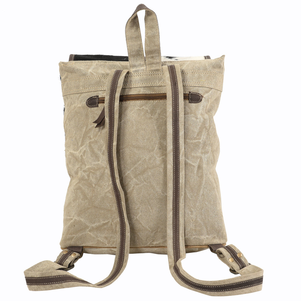 OHLAY KB107 Backpack Upcycled Canvas Hair-On Genuine Leather women bag western handbag purse