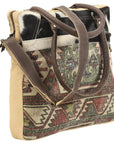 OHLAY KB110 TOTE Upcycled Wool Upcycled Canvas Hair-on Genuine Leather women bag western handbag purse