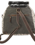 Ohlay Bags KB114 Backpack Upcycled Canvas Hair-On Genuine Leather Women Bag Western Handbag Purse