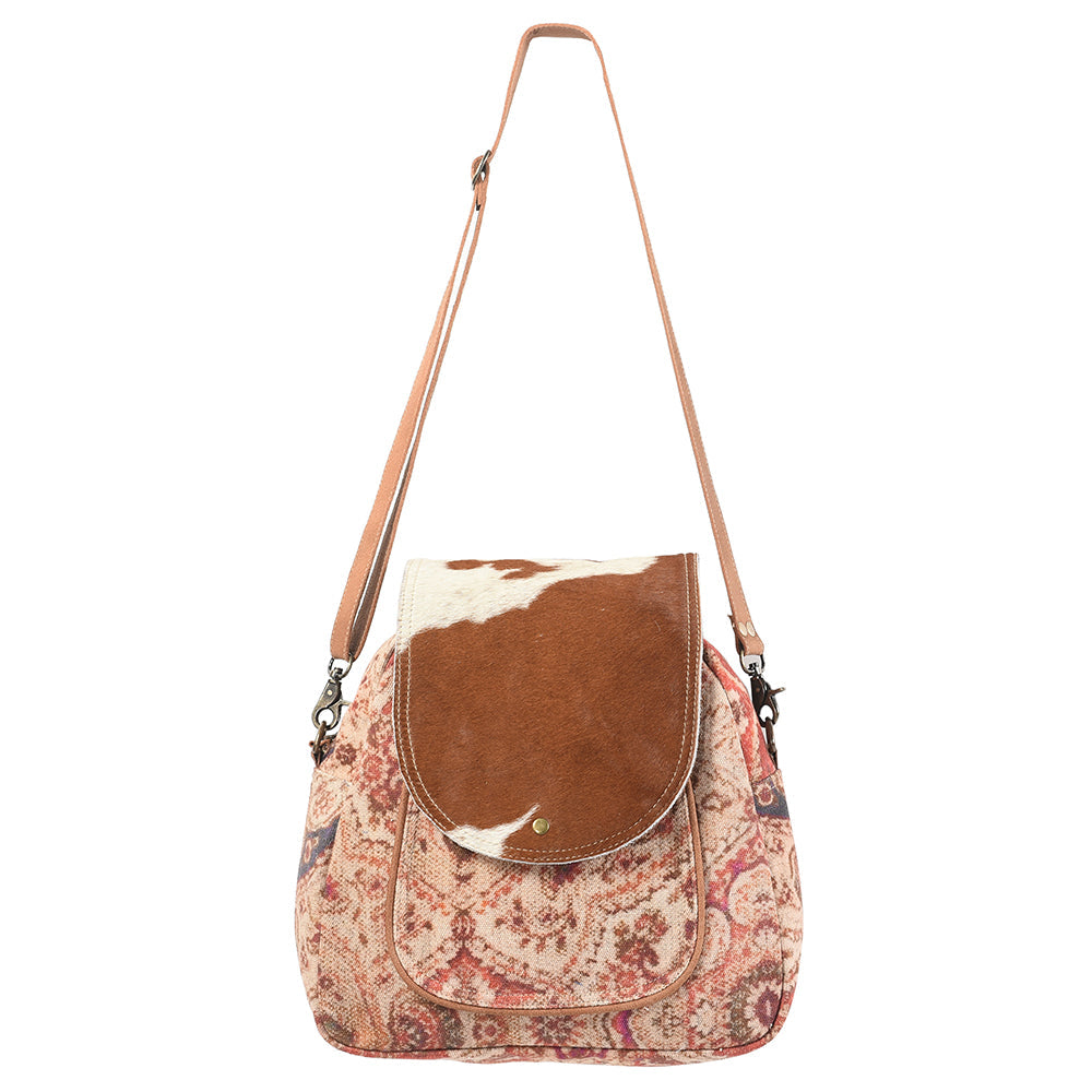 Ohlay Bags KB115 Backpack Upcycled Canvas Hair-On Genuine Leather Women Bag Western Handbag Purse