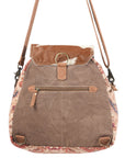 Ohlay Bags KB115 Backpack Upcycled Canvas Hair-On Genuine Leather Women Bag Western Handbag Purse