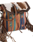 OHLAY KB119 Cross Body Upcycled Wool Upcycled Canvas Embossed Hair-On Genuine Leather women bag western handbag purse