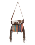OHLAY KB119 Cross Body Upcycled Wool Upcycled Canvas Embossed Hair-On Genuine Leather women bag western handbag purse
