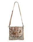 Crossbody Upcycled Wool Canvas Hair On Hide Leather Western Inspired Women Handbag