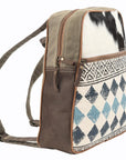 OHLAY KB123 Backpack Upcycled Canvas Hair-On Genuine Leather women bag western handbag purse