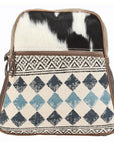 OHLAY KB123 Backpack Upcycled Canvas Hair-On Genuine Leather women bag western handbag purse