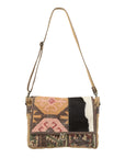 OHLAY KB126 Cross Body Upcycled Wool Upcycled Canvas Hair-On Genuine Leather women bag western handbag purse