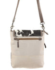 OHLAY KB129 Cross Body Upcycled Canvas Hair-On Genuine Leather women bag western handbag purse