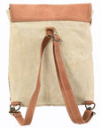 OHLAY KB132 Backpack Upcycled Canvas Genuine Leather women bag western handbag purse