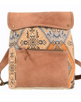 OHLAY KB132 Backpack Upcycled Canvas Genuine Leather women bag western handbag purse