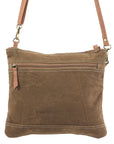 OHLAY KB137 Cross Body Upcycled Canvas Hair-On Genuine Leather women bag western handbag purse