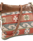 OHLAY KB137 Cross Body Upcycled Canvas Hair-On Genuine Leather women bag western handbag purse