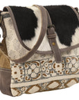 OHLAY MESSENGER Upcycled Wool Upcycled Canvas Hair-on Genuine Leather women bag western handbag purse