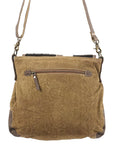 OHLAY MESSENGER Upcycled Wool Upcycled Canvas Hair-on Genuine Leather women bag western handbag purse