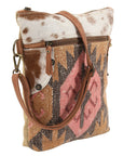OHLAY KB146 Cross Body Upcycled Wool Upcycled Canvas Hair-On Genuine Leather women bag western handbag purse