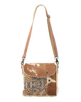 OHLAY MESSENGER Upcycled Wool Upcycled Canvas Hair-on Genuine Leather women bag western handbag purse