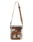 OHLAY MESSENGER Upcycled Wool Upcycled Canvas Hair-on Genuine Leather women bag western handbag purse