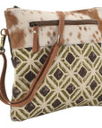 OHLAY KB153 Cross Body Upcycled Wool Upcycled Canvas Hair-On Genuine Leather women bag western handbag purse