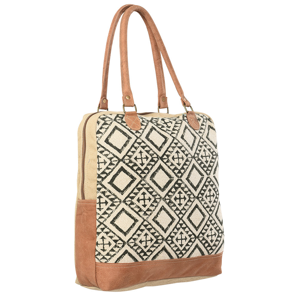 OHLAY KB155 TOTE Upcycled Wool Upcycled Canvas Genuine Leather women bag western handbag purse
