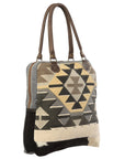OHLAY KB157 TOTE Upcycled Wool Upcycled Canvas Hair-on Genuine Leather women bag western handbag purse