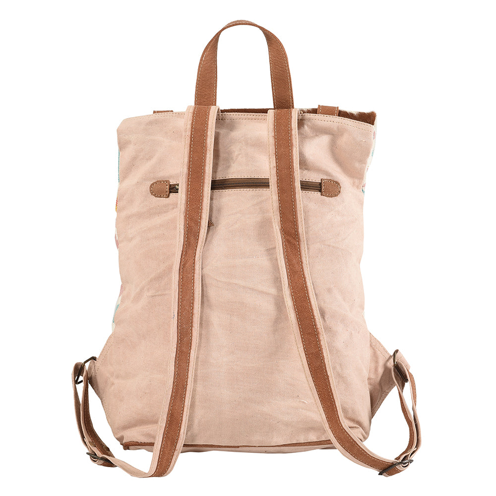 OHLAY KB164 Backpack Upcycled Canvas Hair-On Genuine Leather women bag western handbag purse