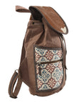 OHLAY KB177 Backpack Upcycled Canvas Hair-On Genuine Leather women bag western handbag purse