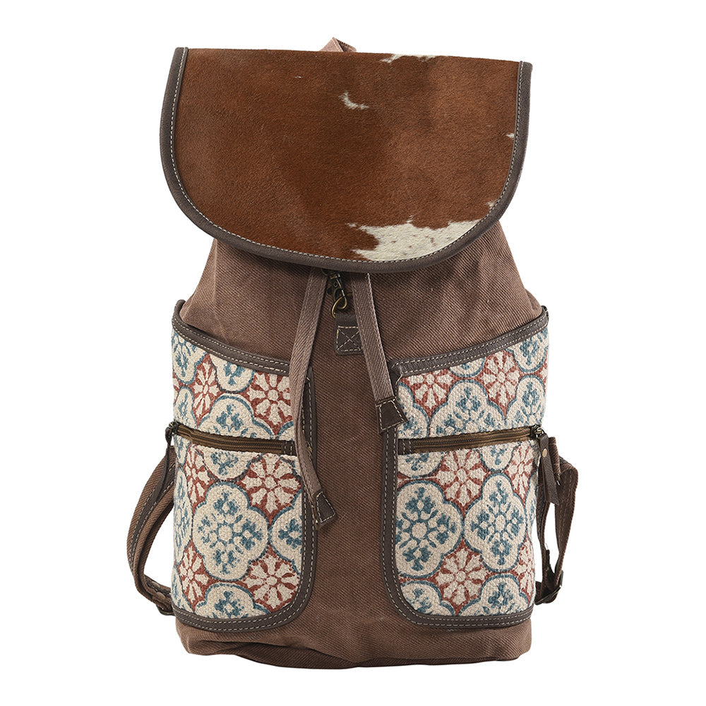 OHLAY KB177 Backpack Upcycled Canvas Hair-On Genuine Leather women bag western handbag purse
