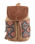 OHLAY KB178 Backpack Upcycled Canvas Genuine Leather women bag western handbag purse