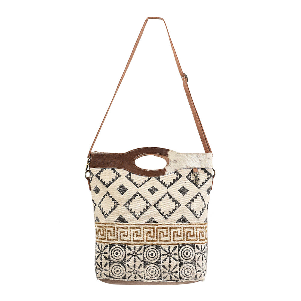 OHLAY KB180 Cross Body Upcycled Wool Upcycled Canvas Hair-On Genuine Leather women bag western handbag purse