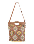 OHLAY KB181 Cross Body Upcycled Wool Upcycled Canvas Genuine Leather women bag western handbag purse