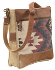 OHLAY MESSENGER Upcycled Wool Upcycled Canvas  Genuine Leather women bag western handbag purse