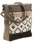 OHLAY MESSENGER Upcycled Wool Upcycled Canvas  Genuine Leather women bag western handbag purse