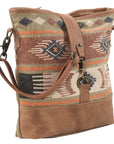 OHLAY Large Crossbody Upcycled Wool Canvas Genuine Leather women bag western handbag purse
