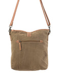 OHLAY Large Crossbody Upcycled Wool Canvas Genuine Leather women bag western handbag purse