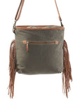 OHLAY KB209 Cross Body Upcycled Canvas Genuine Leather women bag western handbag purse