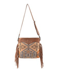 OHLAY KB209 Cross Body Upcycled Canvas Genuine Leather women bag western handbag purse