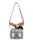 OHLAY MESSENGER Upcycled Canvas Hair-on Genuine Leather women bag western handbag purse