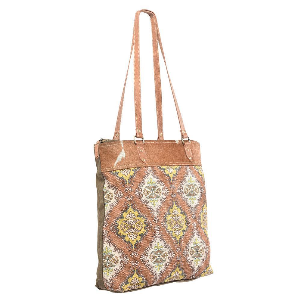 OHLAY KB215 TOTE Upcycled Wool Upcycled Canvas Hair-on Genuine Leather women bag western handbag purse
