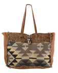 OHLAY KB228 TOTE Upcycled Wool Upcycled Canvas Embossed Genuine Leather women bag western handbag purse