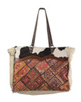 OHLAY KB232 TOTE Upcycled Wool Upcycled Canvas Embossed Hair-on Genuine Leather women bag western handbag purse