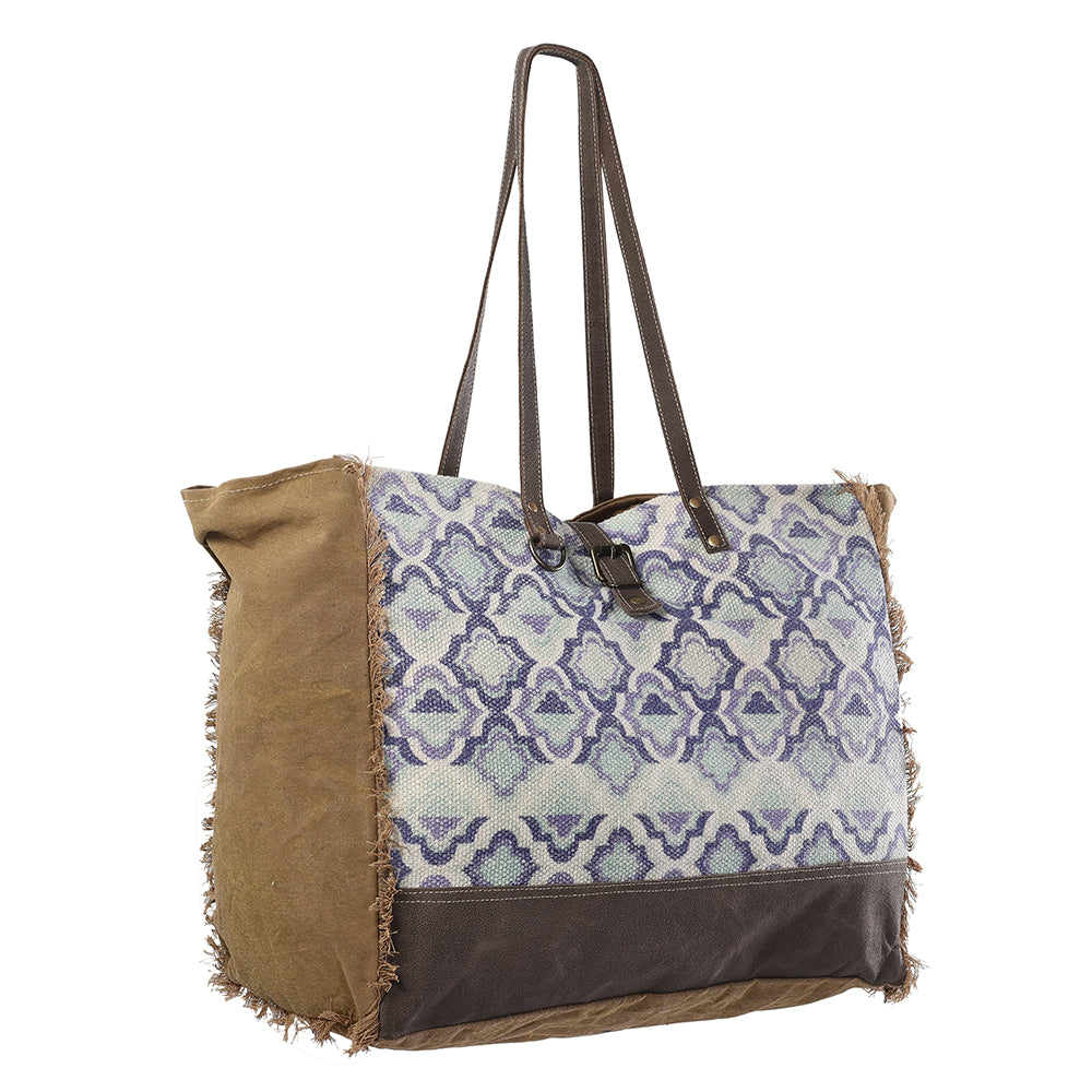 OHLAY KB235 TOTE Upcycled Wool Upcycled Canvas Genuine Leather women bag western handbag purse