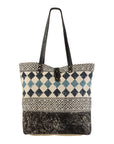 OHLAY KB238 TOTE Upcycled Wool Upcycled Canvas Hair-on Genuine Leather women bag western handbag purse