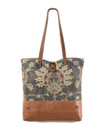 OHLAY KB240 TOTE Upcycled Wool Canvas Genuine Leather women bag western handbag purse