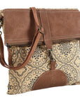 OHLAY KB242 Cross Body Upcycled Canvas Genuine Leather women bag western handbag purse