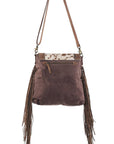 OHLAY MESSENGER Upcycled Wool Upcycled Canvas Hair-on Genuine Leather women bag western handbag purse