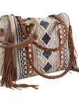 Upcycled Wool and Leather Tote Bag With Western Style